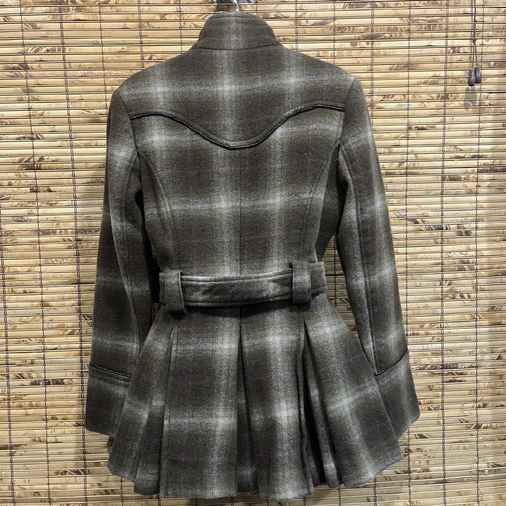 STETSON Women's Plaid Double Breasted Belted‎ Trench Coat Size S - Picture 2 of 6